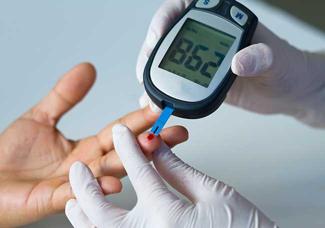 Prueba de diabetes. Fuente externa.