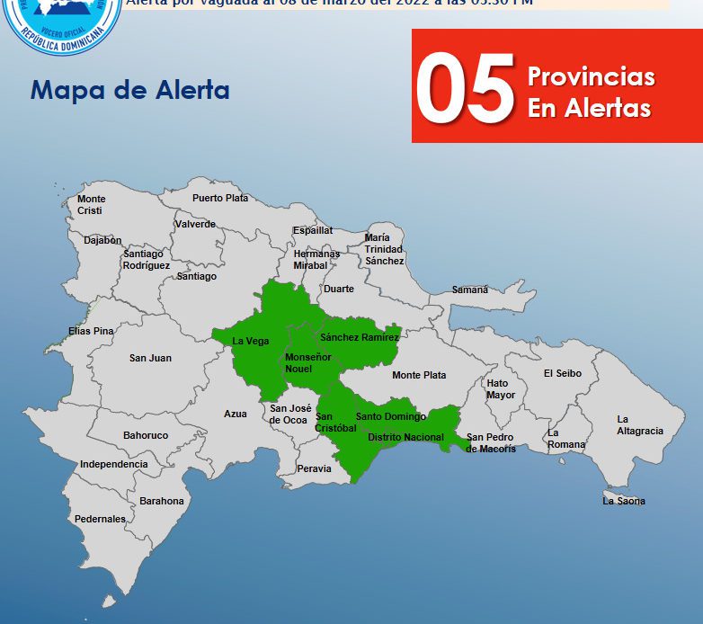 COE mantiene en alerta verde a seis provincias, continúan los aguaceros