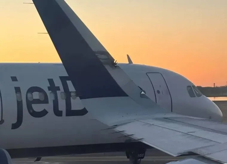 Dos aviones de Jet Blue chocaron antes del despegue en Boston