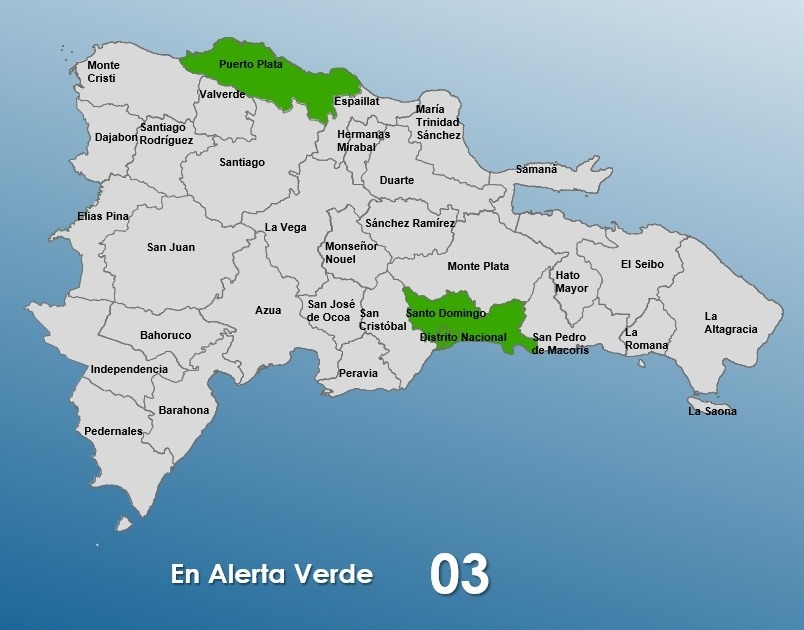 COE disminuye a tres las provincias en alerta verde por lluvias