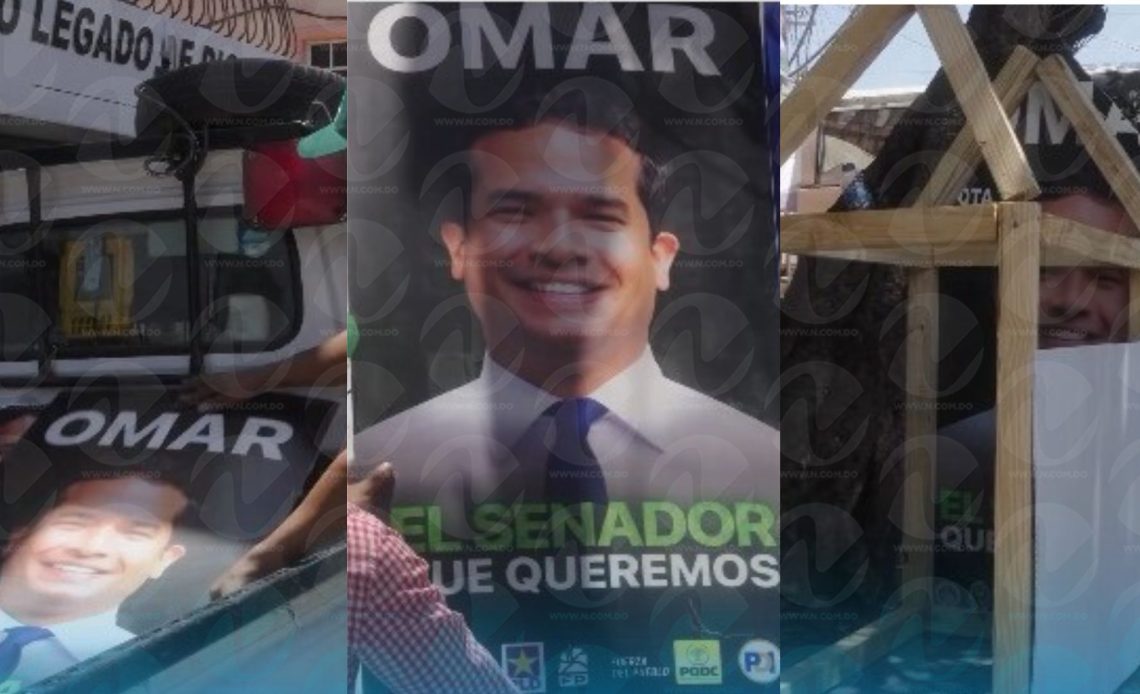 Omar Fernández retira sus afiches publicitarios para usarlos en construcción de casitas para perros