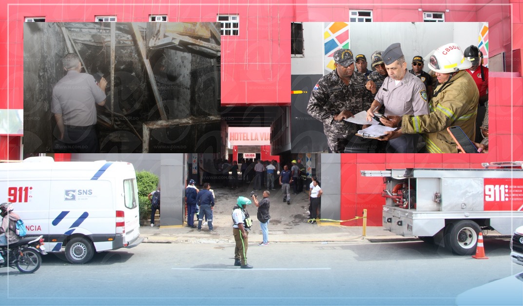 Autoridades investigan incendio en Hotel La Vía, en SDE
