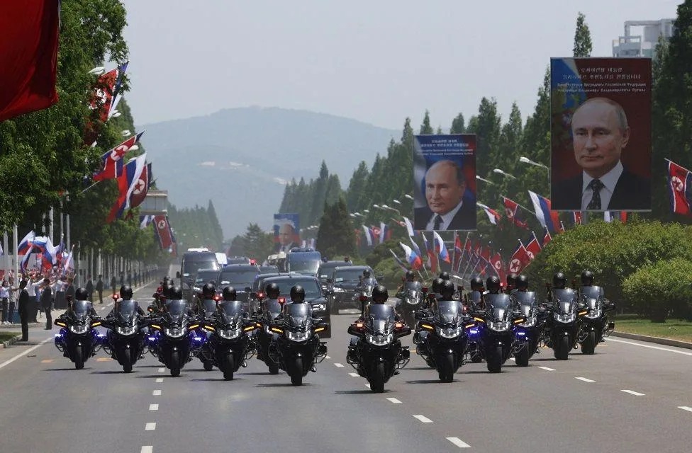 Recibimiento a Putin en Corea del Norte