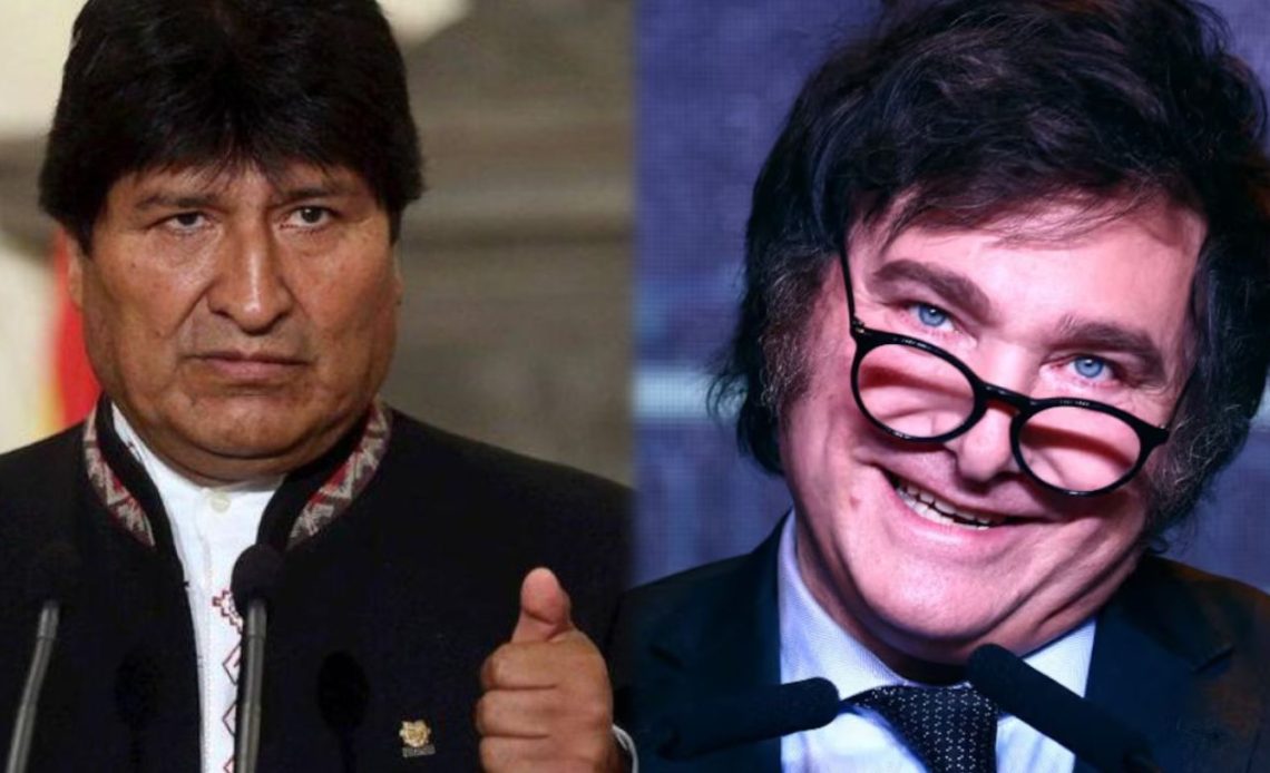 Evo Morales y Javier Milei collage