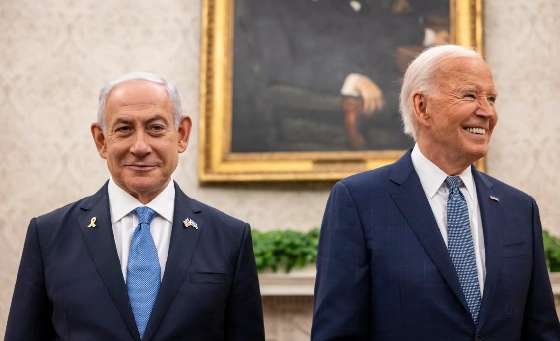 Joe Biden junto a Benjamin Netanyahu en la Casa Blanca