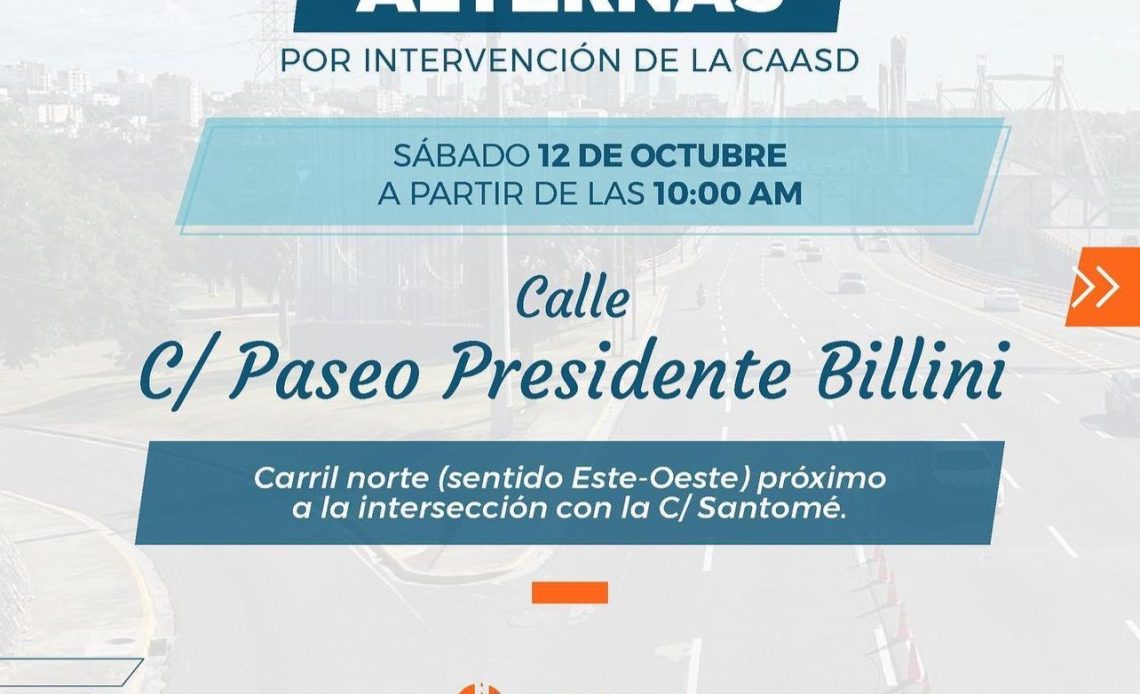 Intrant establece rutas alternas ante intervención de la CAASD en la calle Padre Billini